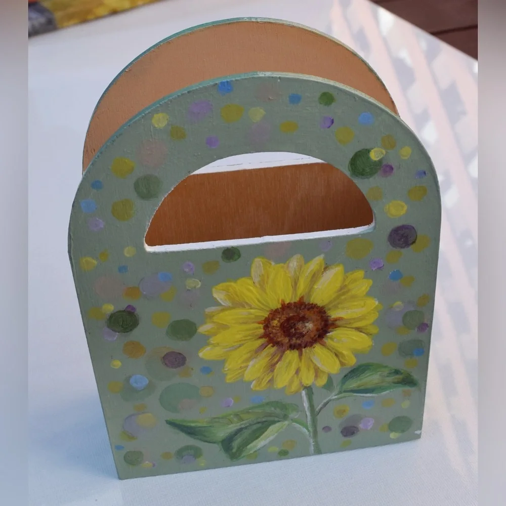 New Painted wooden Handle Box